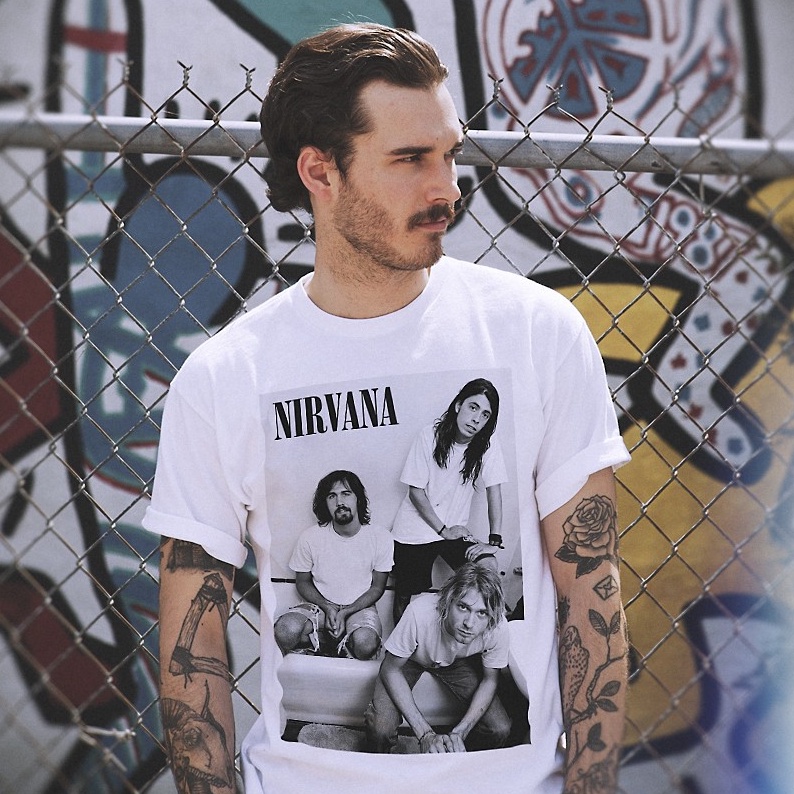 Nirvana shirt clearance white