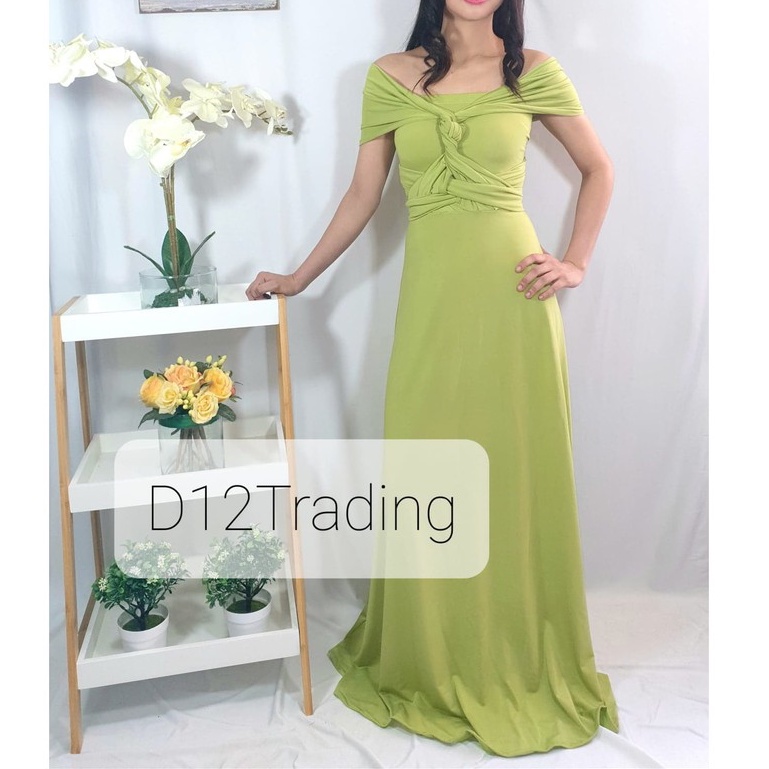 SAGE GREEN INFINITY DRESS WITH ATTACHED TUBE FLOORLENGTH