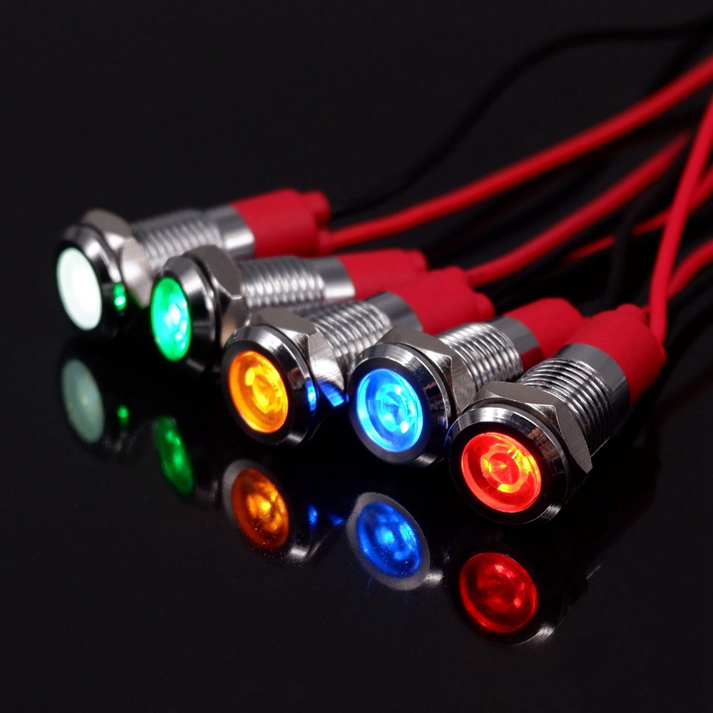 8mm LED Warning indicator light Metal Waterproof Signal Lamp Pilot