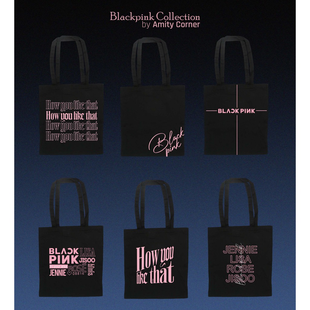 Black pink tote bag sale