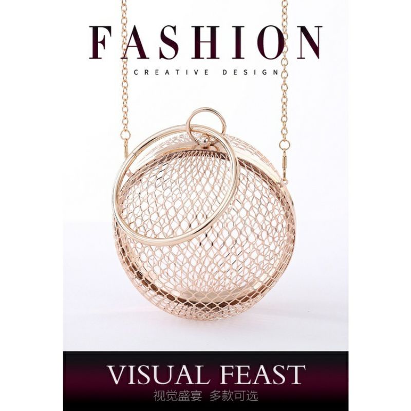 Rose gold cage on sale bag