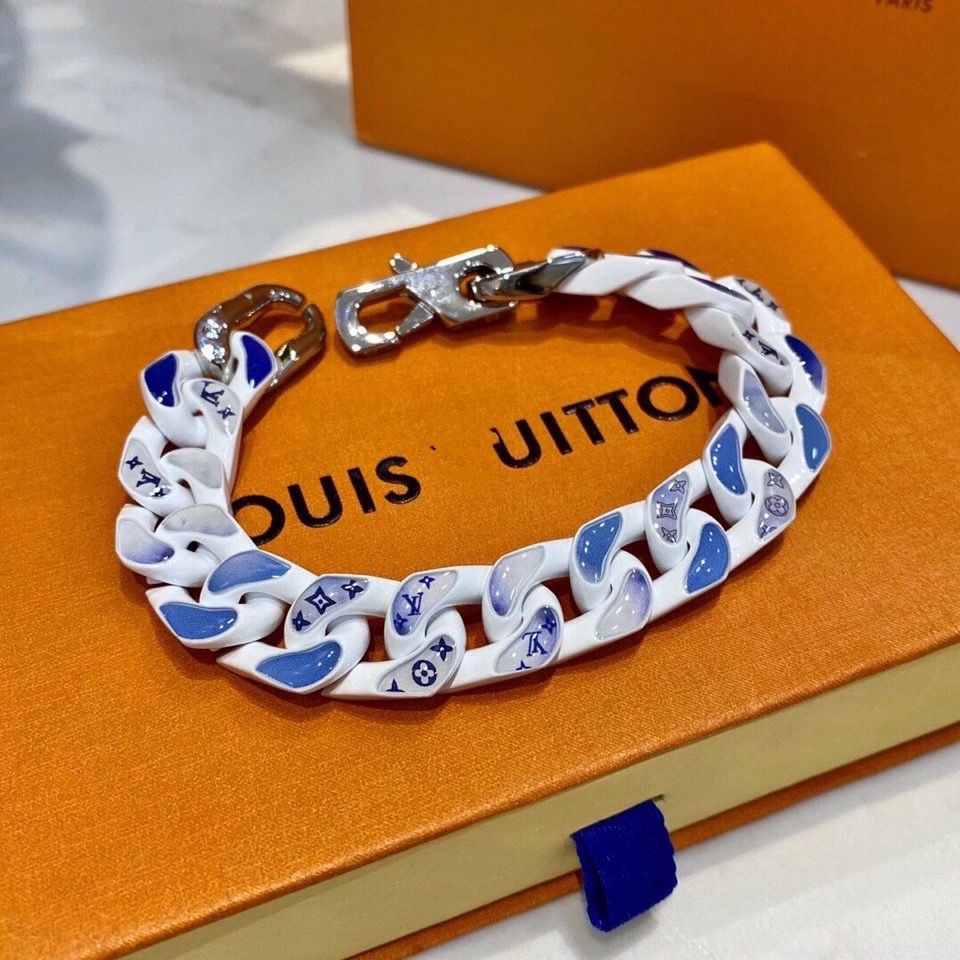 Louis Vuitton Cuban Chain Bracelet Blue