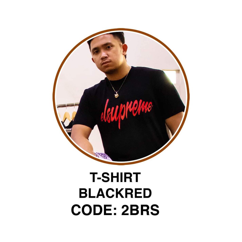 Supreme t shirt black and outlet red