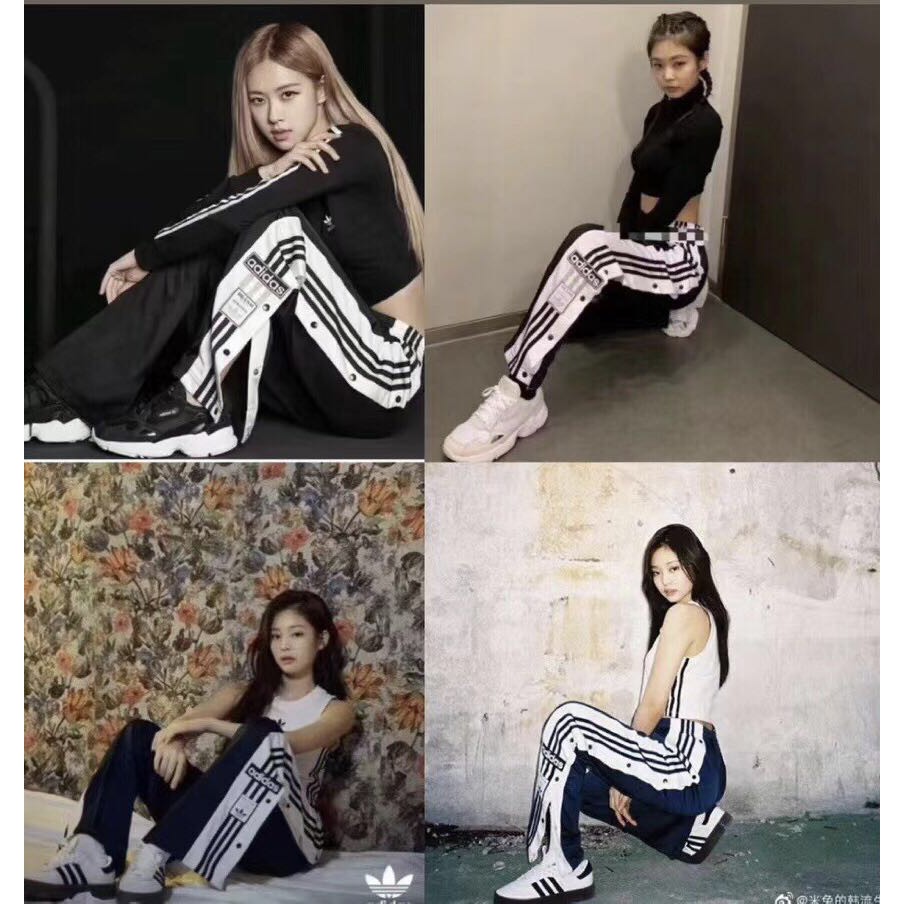 Black pink hot sale track pants