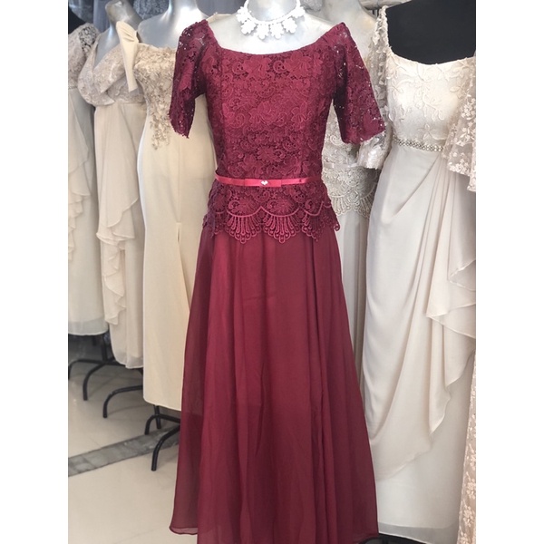 Maroon gown for on sale ninang