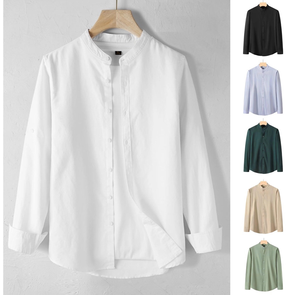 Huilishi S-XXL Plain White Long Sleeve Blouse For Officewear For