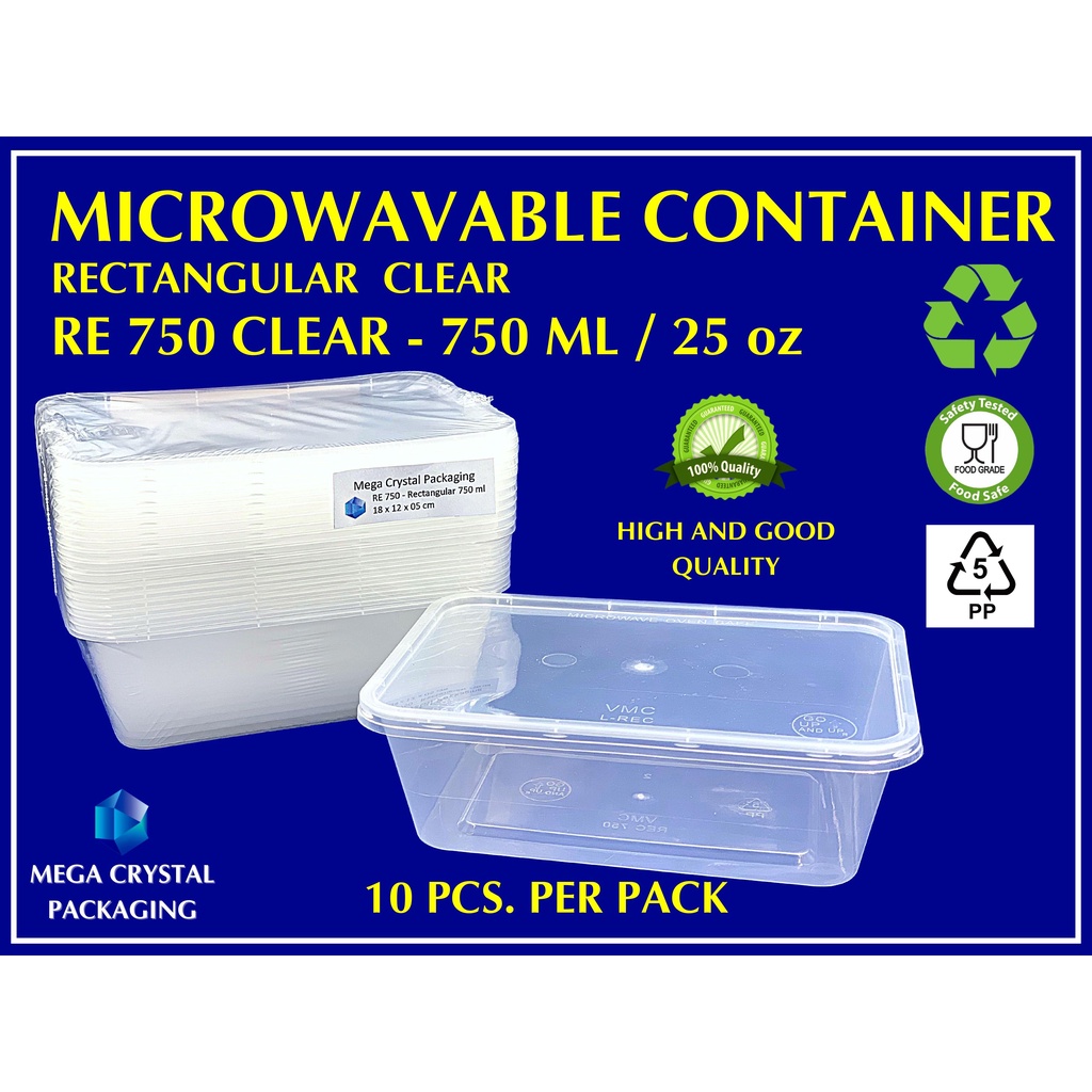 Microwavable Container RE 750 - Rectangular 750 ml ( 10 Pcs. Per