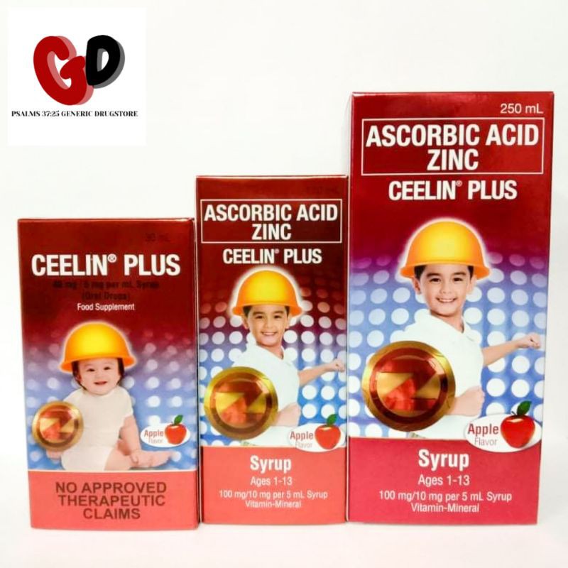 CEELIN® PLUS with Zinc (Apple flavor) 120mL, 240mL, drops 30mL