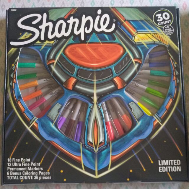 SHARPIE 30 Count Limited Edition 6 Coloring Pages intergalactic