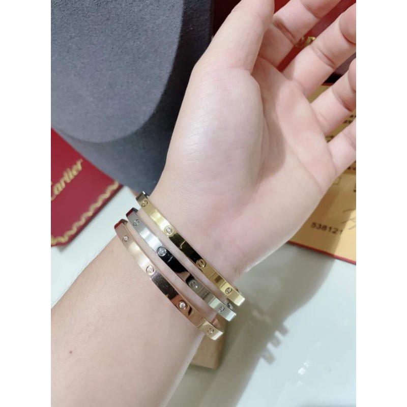 Korean CARTIER w stone 3color Bangle stainless steel gold High