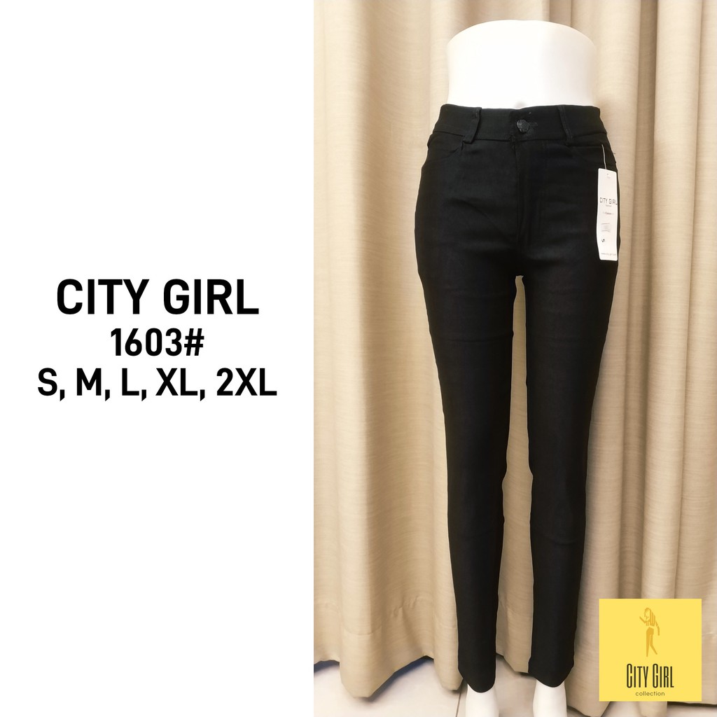 CITY GIRL Plus Size Stretch Cotton Skinny Fit Slack Pants Casual