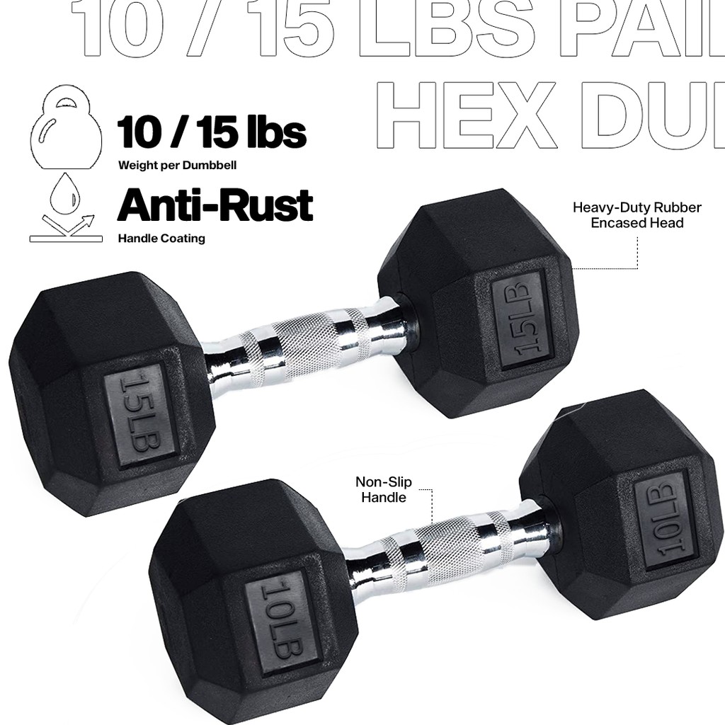 10 lb hex online dumbbells