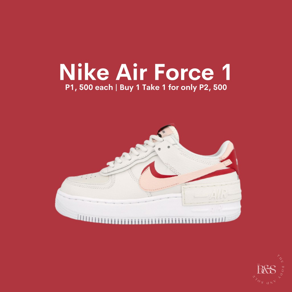 Nike Air Force 1 Shadow Eco Pink Gym Red Sneakers for Women