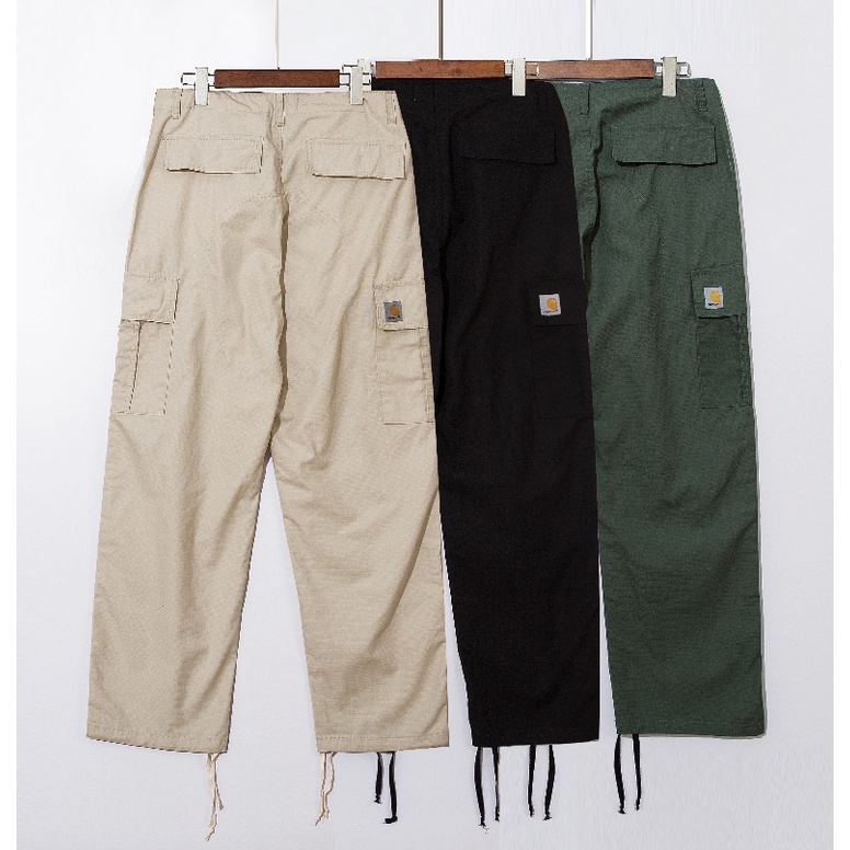 Carhartt WIP Classic LOGO Multi Pocket Drawstring Checked Cloth Overalls Casual Trousers Shopee Philippines