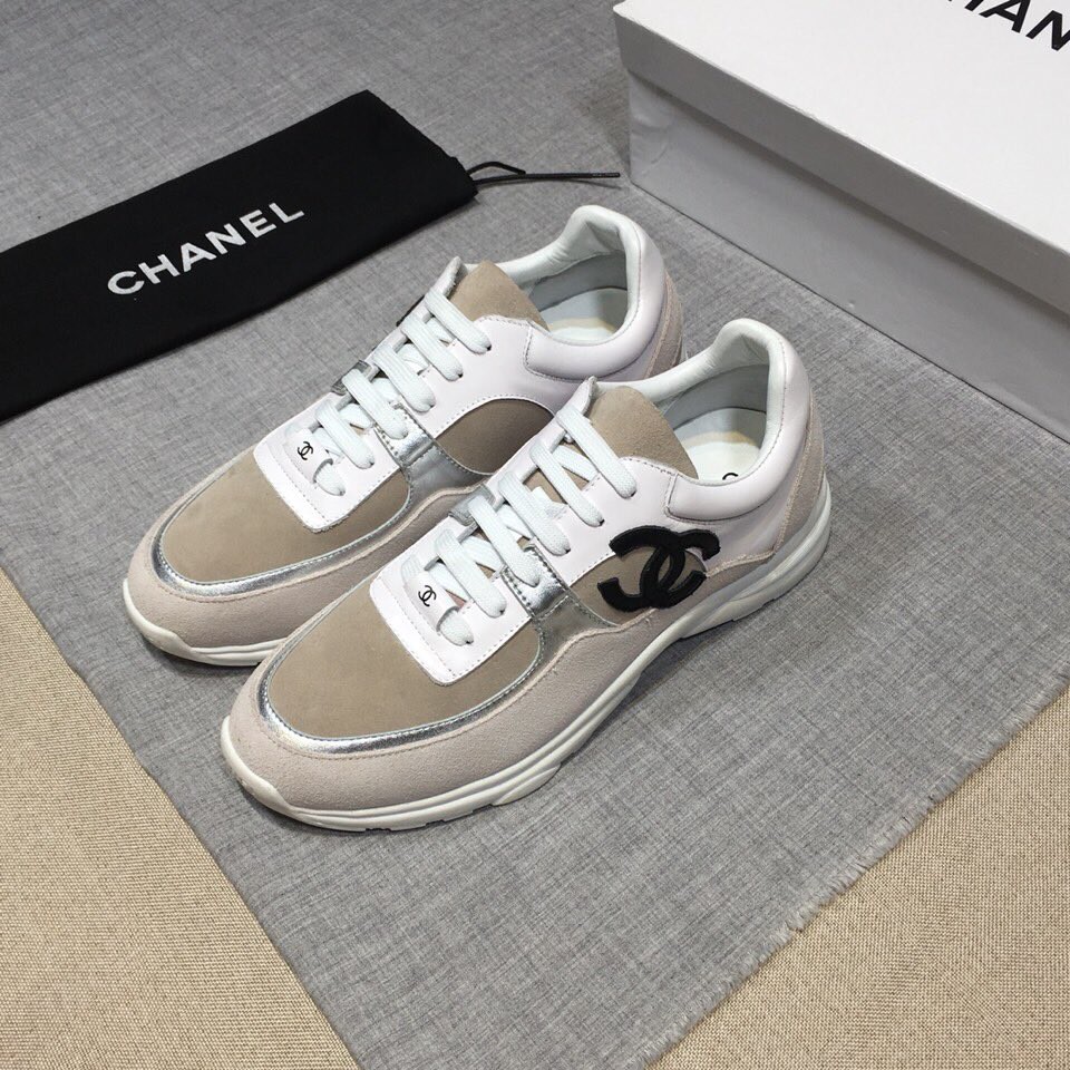 100% Original Chanel White Grey Sport Shoes For Men | Shopee