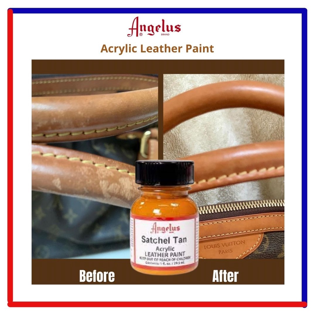 ANGELUS ACRYLIC PAINT VACHETTA helps conceal ugly water marks and leather  discoloration and restores the leather condition Made in USA 1oz