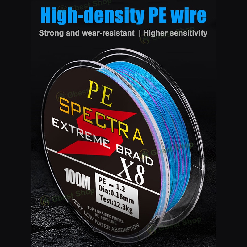 100M 8 Strands Multicolor Fishing Line 4Kg-50Kg PE Material Multifilament  Fishing Line 0.1mm-0.6mm Big Super Strong Braided Wire