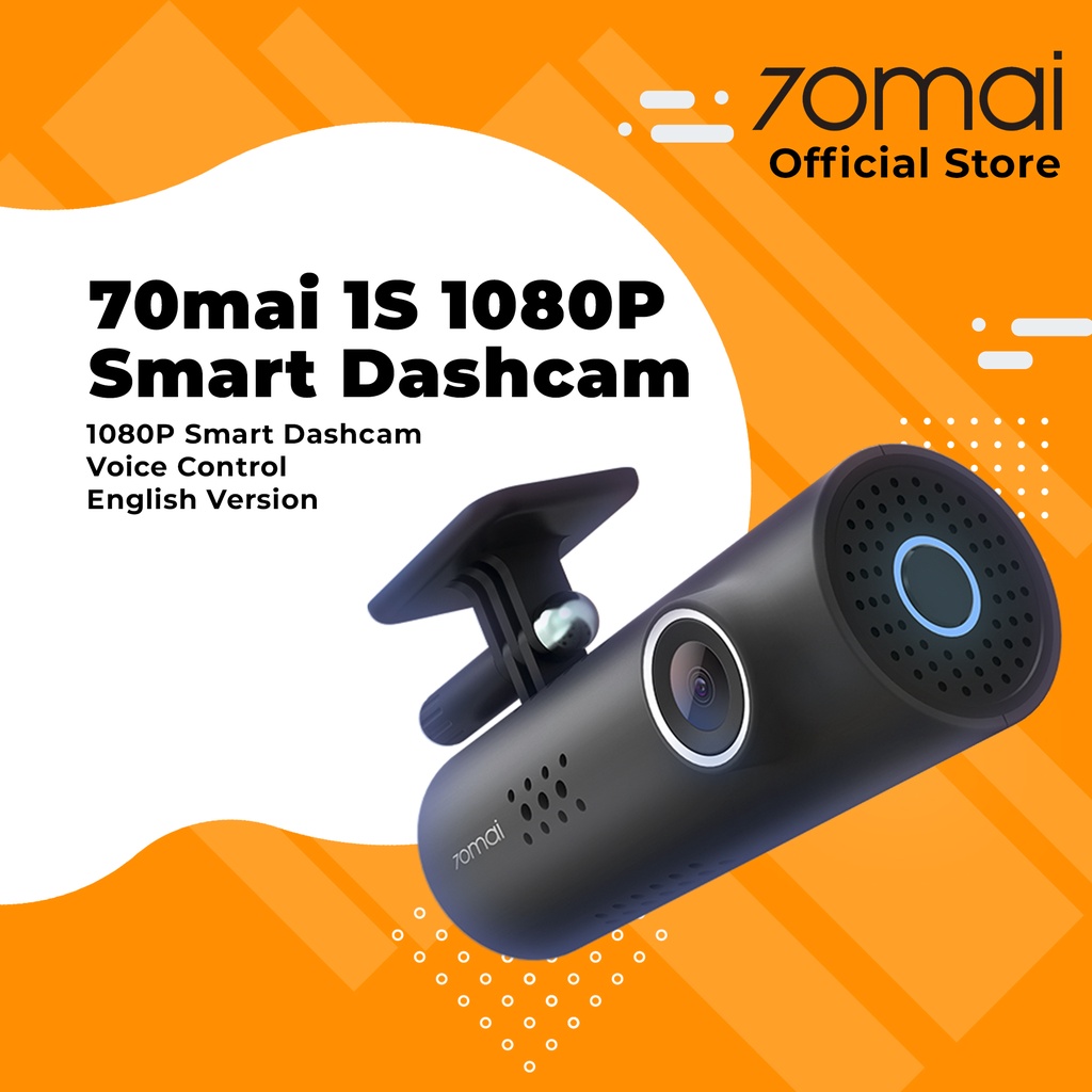 70mai Smart Dash Cam 1S, 1080p Full HD, Sony IMX307, Voice Control Cam 1pc