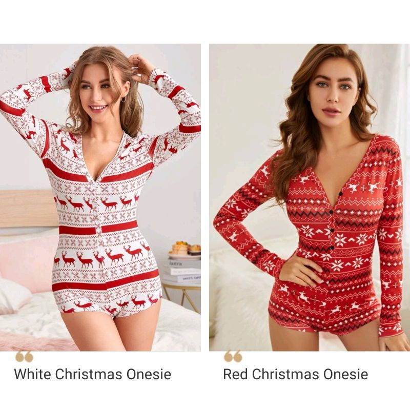 PJ PARTY Sexy Christmas Print Onesie Shopee Philippines