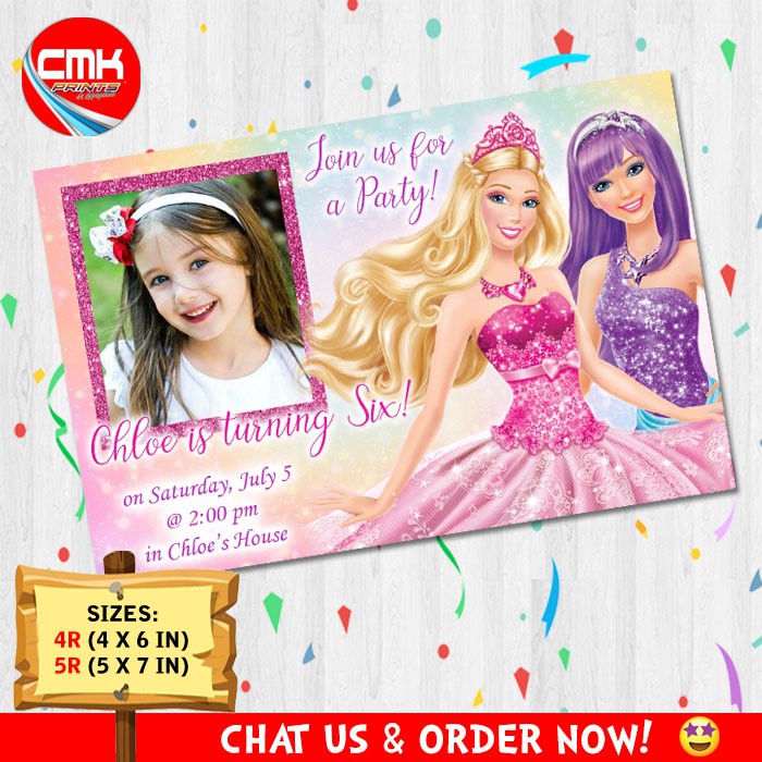 Barbie invitation cheap 7th birthday