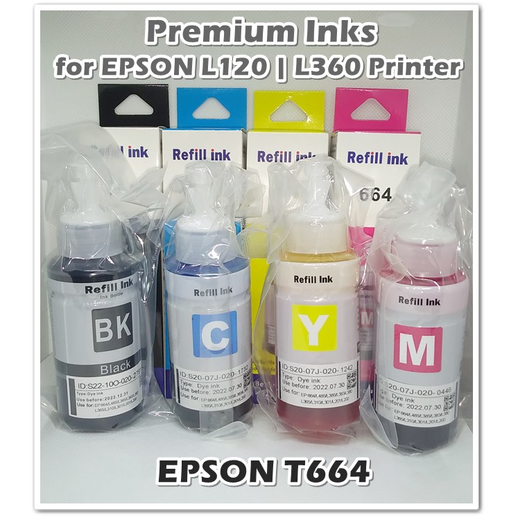 664 T664 T6641 Premium Color Compatible Refill Dye Ink for Epson