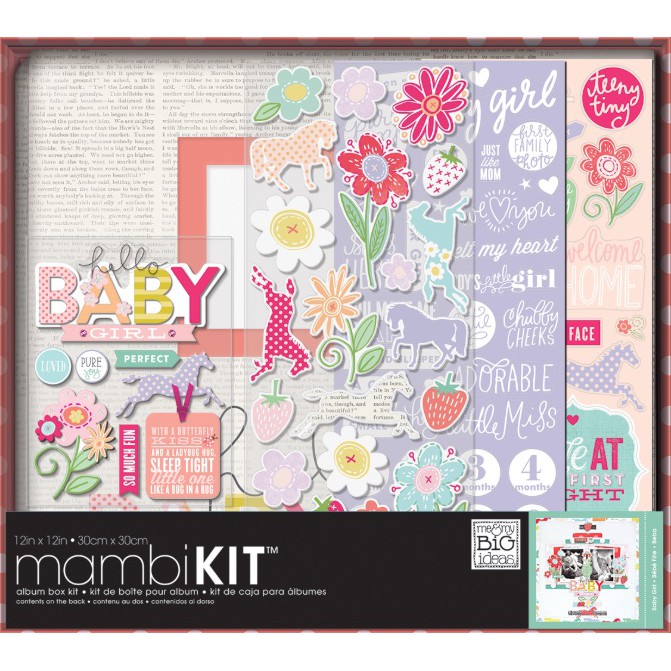 Mambi Album Box Kit Scrapbooking Me and My Big Ideas 12in x 12in + Boys  Stickers