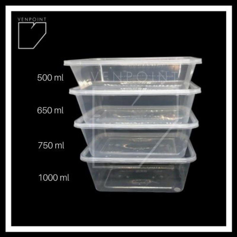 500ml 650ml 750ml 1000ml Black Microwaven Round Disposable Bento