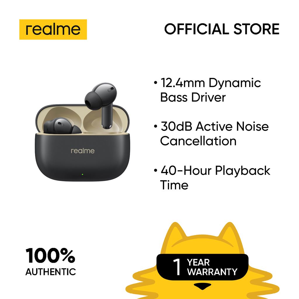 Realme Buds T300 12.4mm Dynamic Bass Driver 30dB Active Noise