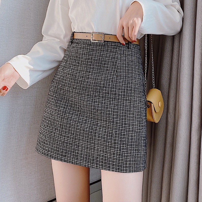 Formal shop checkered skirt