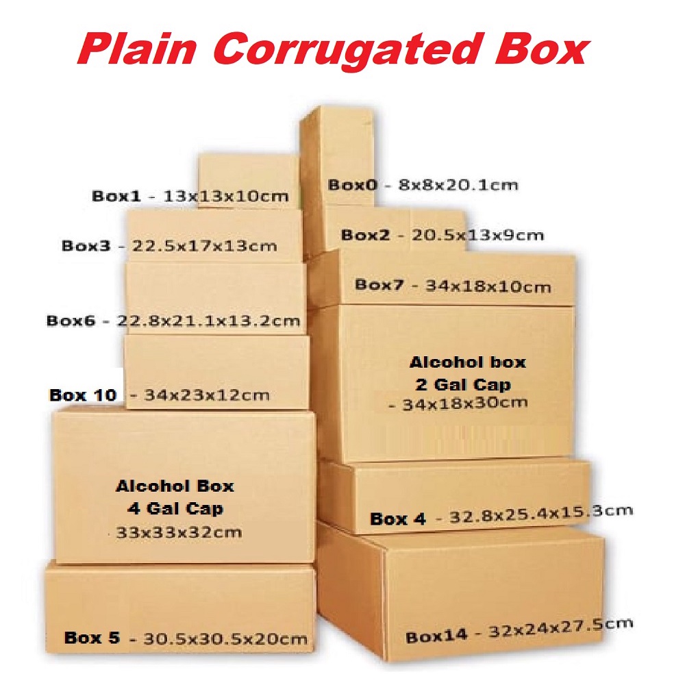 Corrugated box hot sale sizes