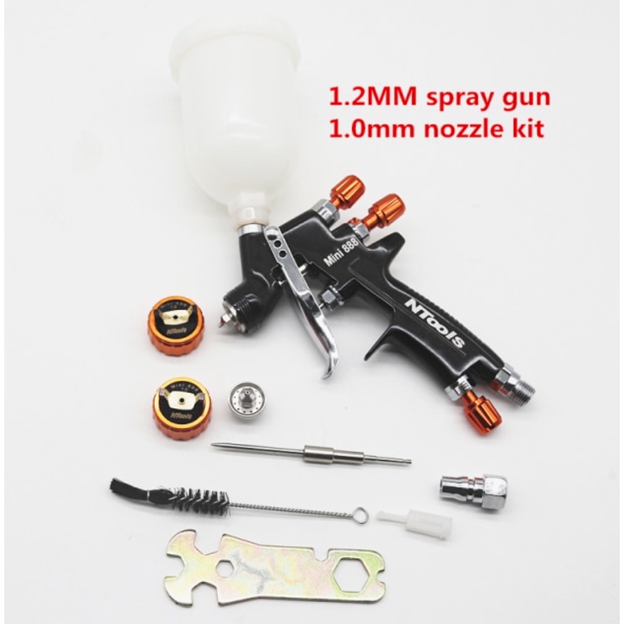 1.0MM Nozzle LVLP Spray Gun Airbrush Mini Spray Gun For Car Repair Spray  Gun Paint Mixing Cup And Adapte Gravity Feed Spray Gun