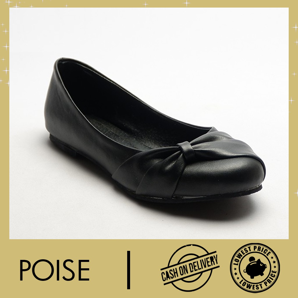 Women's Feliz Ballet Flat In Black Leather - Thursday