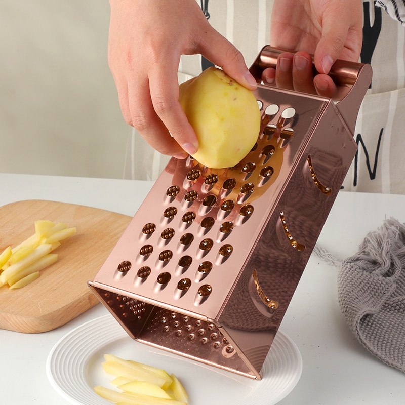 Grater Bowl Rose Gold - Small Cheese Grater with Container, Potato Grater,  MINGYU 18/8 Stainless Steel Kitchen Gadgets Tools for Ginger, Vegetables