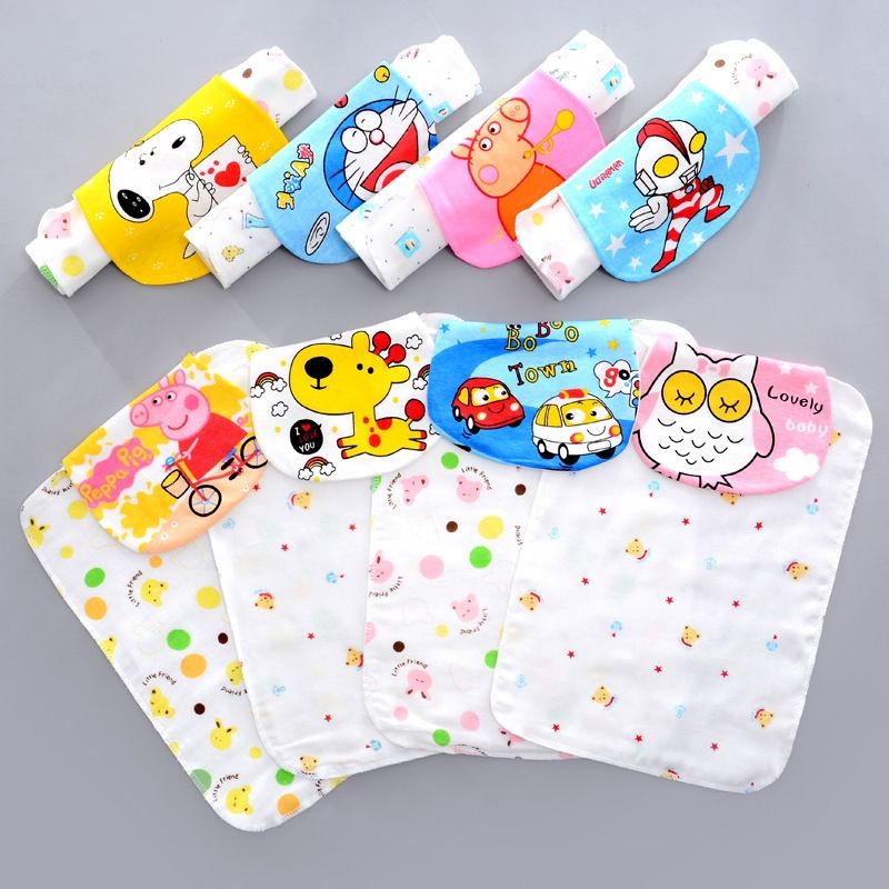Baby Sweat Absorbent Towel Lovely Pattern Cotton Cloth Absorb Soft Cartoon  Infant Back Towel Wet Pad Wipes Gift Durable - AliExpress