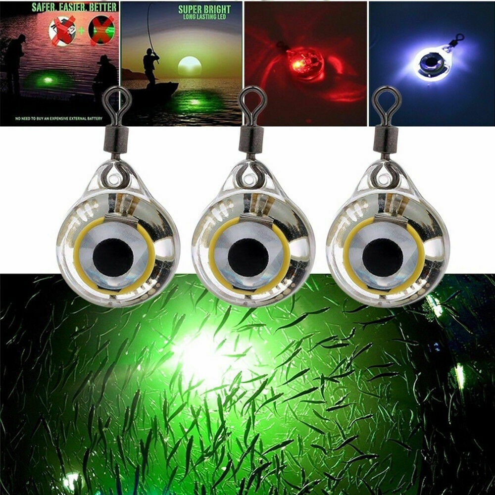 3PCS LED Underwater Fishing Light Lure Fish Bait Lure Lamp Color Changing  Flashing Fishing Light 