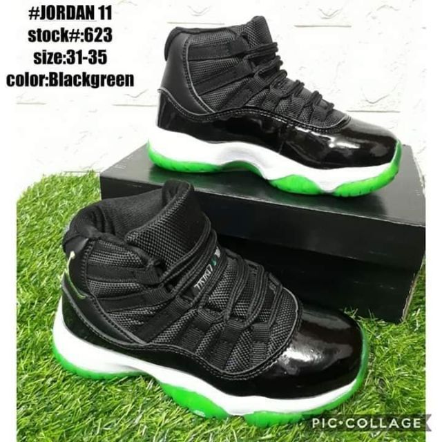 Jordan 11 black green sale