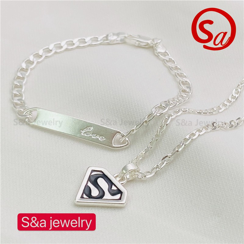 925 Silver 2in1 Pendant Necklace Bracelet set for kids set 91 Shopee Philippines
