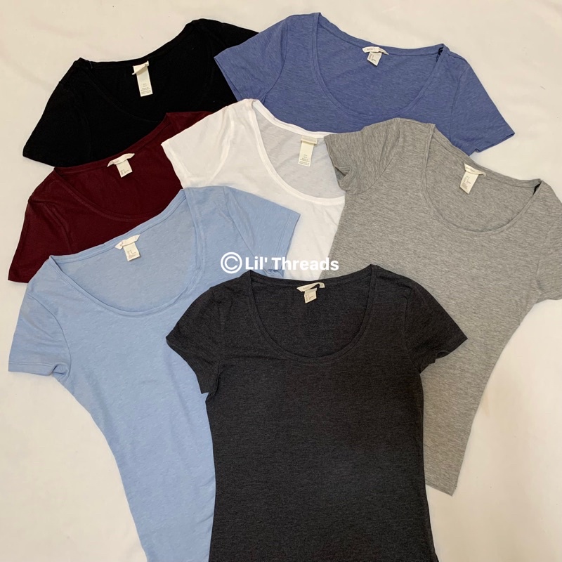 H&m scoop shop neck t shirt