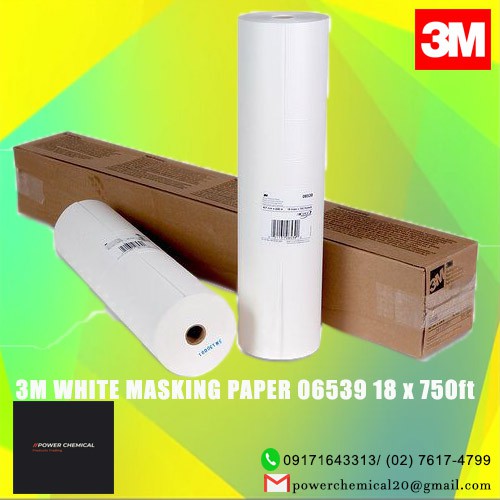 3M - 06539 - White Masking Paper, 18 in x 750 ft