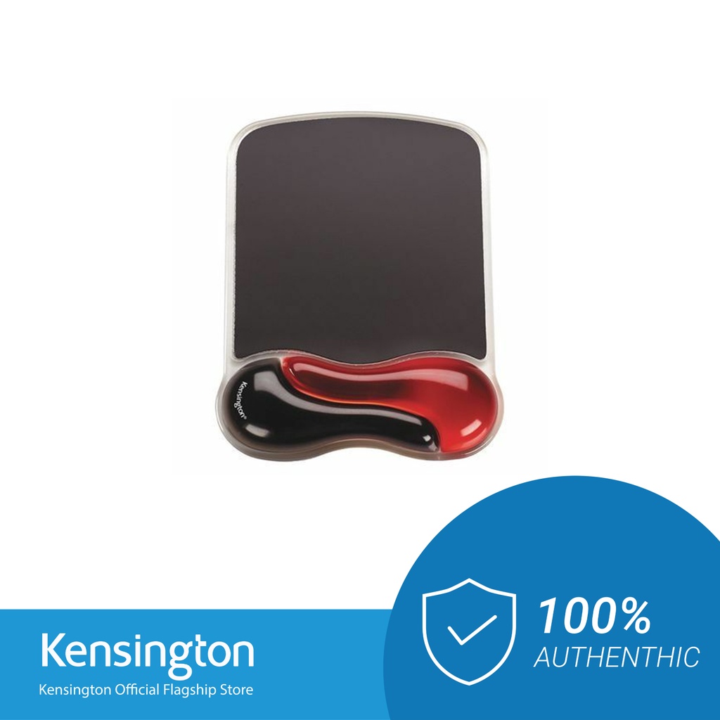 Kensington K62402AM Gel Mouse Pad With Wrist Support- Red/Black