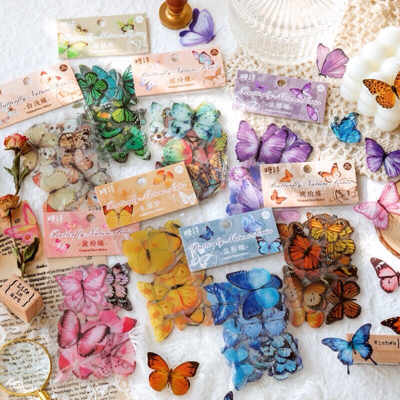 Sticker - Vintage Floral Butterfly Sticker Pack