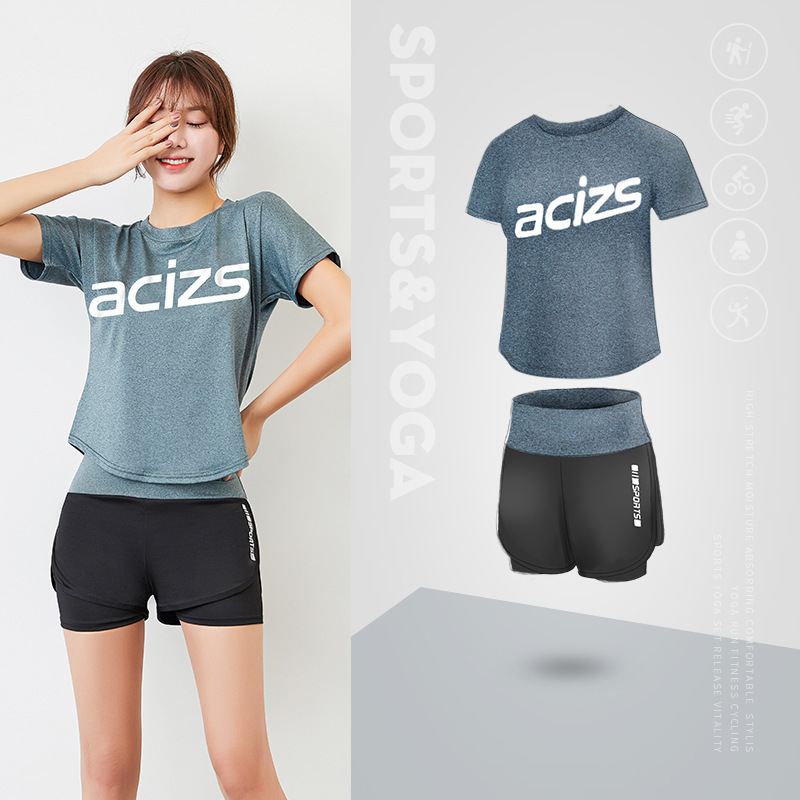 【2 Pieces Set】Sports Wear Sports Suit Female Gym Running Casual Fashion  Yoga Suit Two Pieces