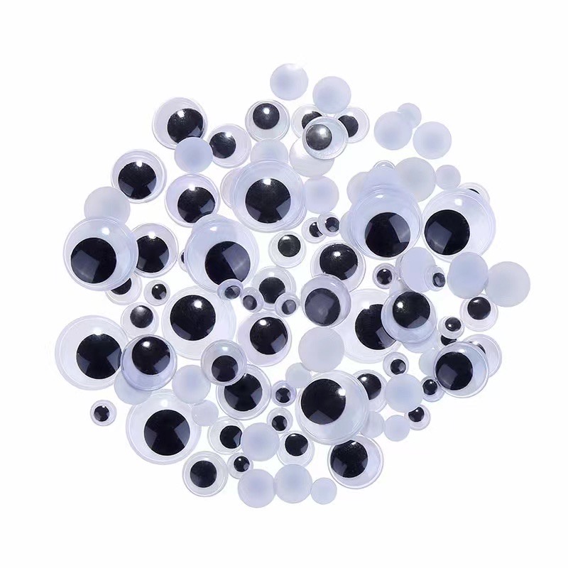 100 Pieces Wiggle Eyes Self-Adhesive Black White Googly Eyes for