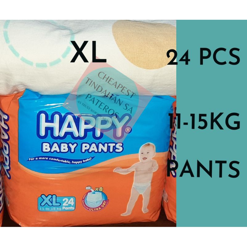 Happy Pants Extra Large XL 24 pcs Baby Diaper Pull-up(Free Shipping &  Cashback for those applicable)