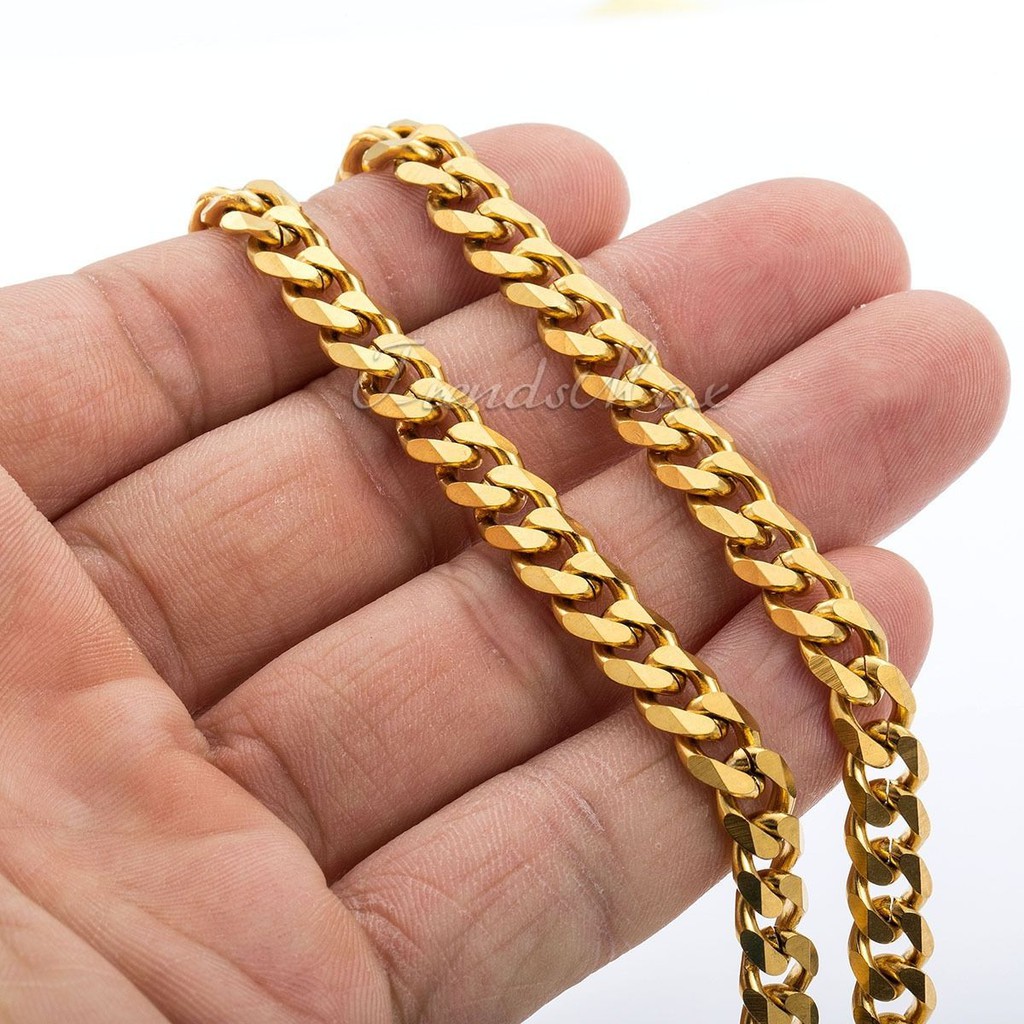 3/5/7MM Stainless Steel Curb Cuban Link Chain Bracelet for Women