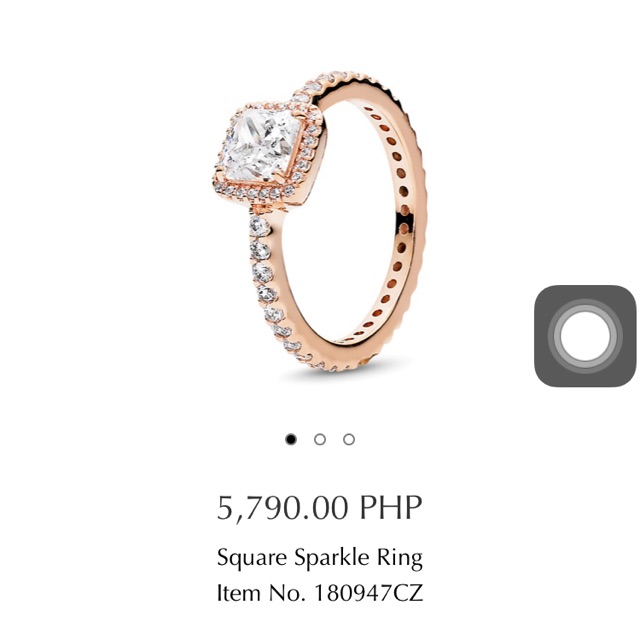 Pandora square deals rose gold ring