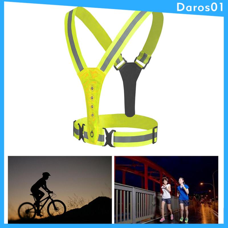 Outdoor Adjustable LED Reflective Running Vest Glowing Reflector Straps Safety  Gear for Men Women Night Running