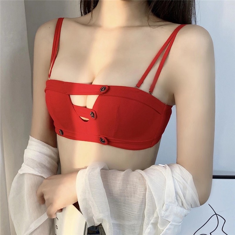 Underwear women s small breasts gathered adjustment type breast top support  girl bra seamless and n