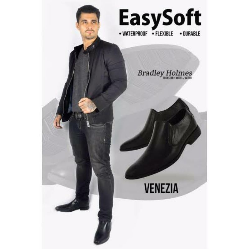 Easy soft black shoes hotsell for men