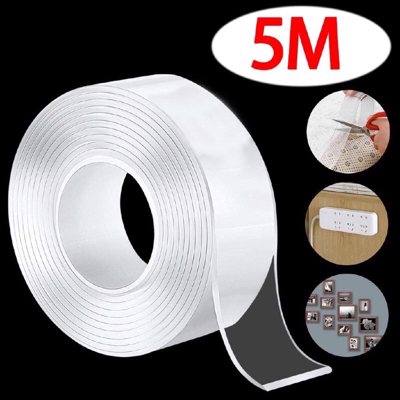 5M Clear Multifunction Nano Tape Strongly Sticky Double-Sided Adhesive Tape  Traceless Strips